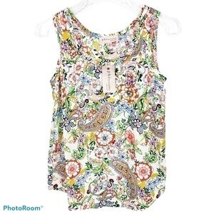 𝅺PHILOSOPHY Floral & Paisley Sleeveless Top NWT XS